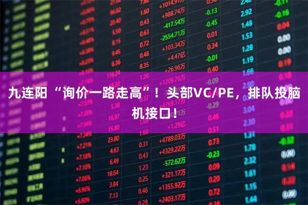 九连阳 “询价一路走高”！头部VC/PE，排队投脑机接口！