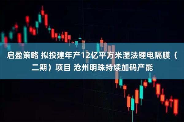 启盈策略 拟投建年产12亿平方米湿法锂电隔膜（二期）项目 沧州明珠持续加码产能